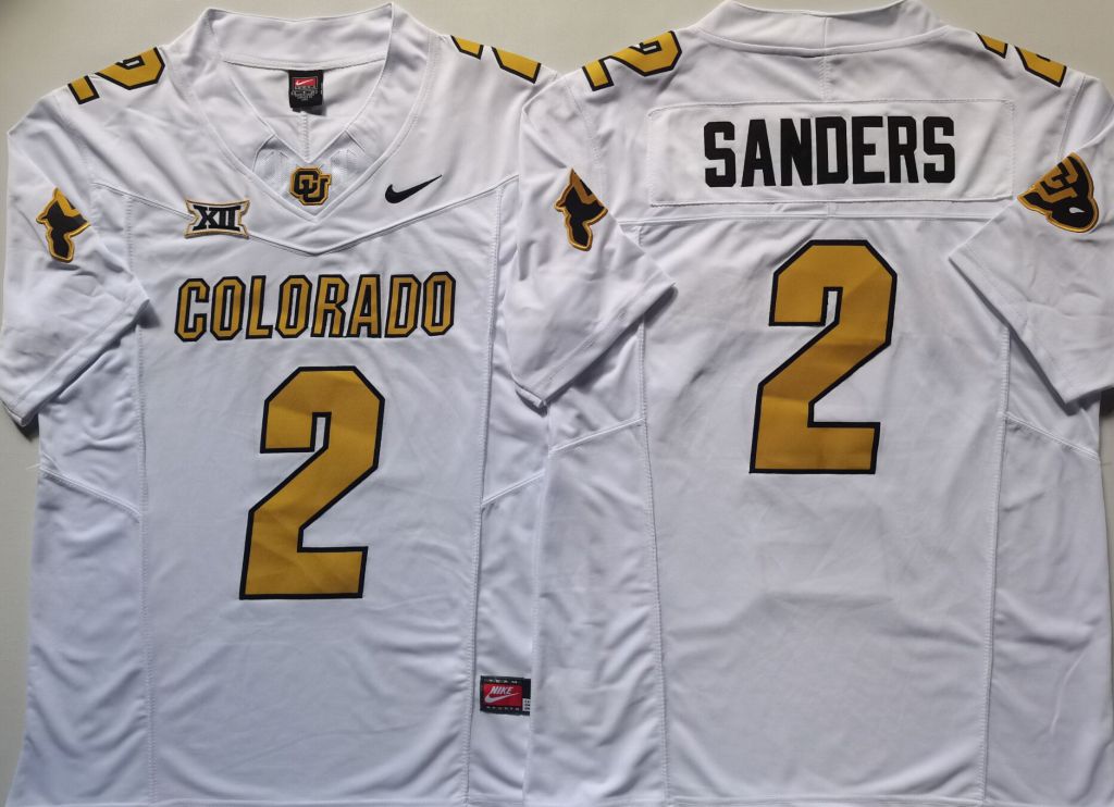 Men Colorado Buffaloes #2 Sanders White 2025 Nike Limited NCAA Jersey style 4->more ncaa teams->NCAA Jersey